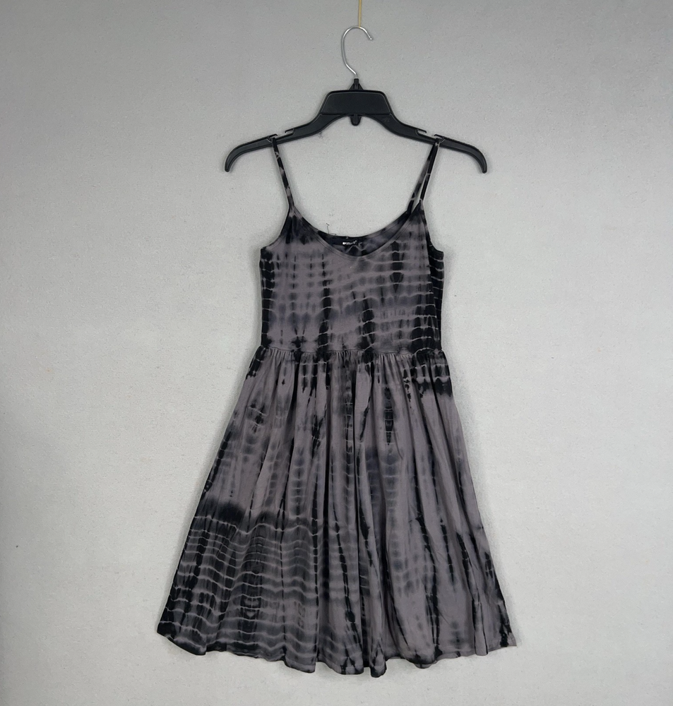 LA Made Dress Womens Small Black Gray Tie Dye Indie Boho Casual Slow Fashion