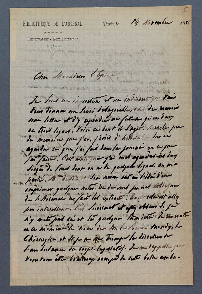 Edouard Thierry - Autographed Letter Signed, 1856