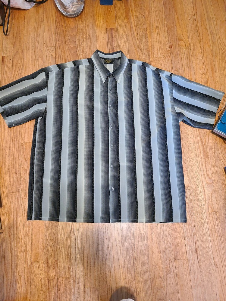 Vintage Monzini Collection - Men’s 3XL Club Wear S/S Shirt Made In USA Geometric