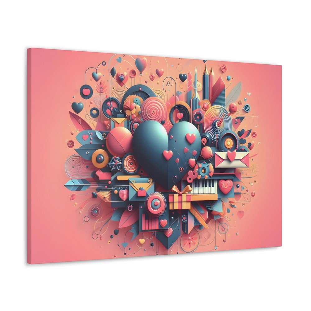 Valentines Day abstract collage with vibrant patterns and textures-image