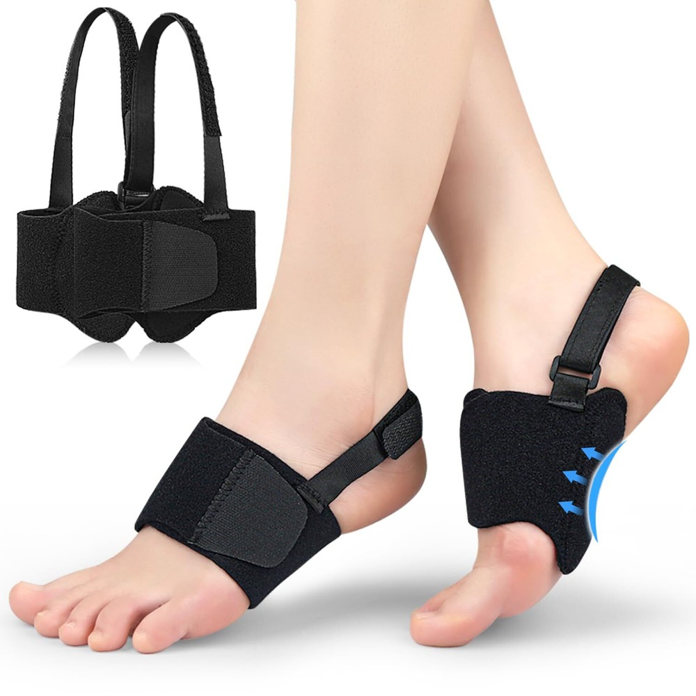 Ylkfmzy Arch Support Braces for Plantar Fasciitis Relief Adjustable Compressi...