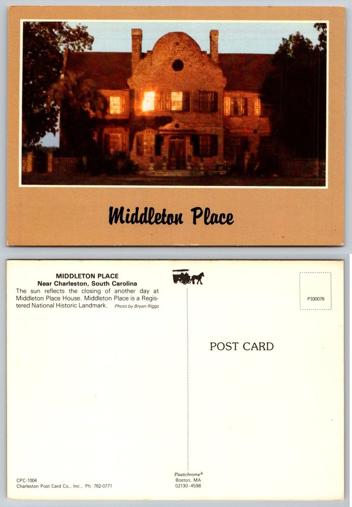 Middleton Place Charleston SC Postcard Historic Landmark Bryan Riggs