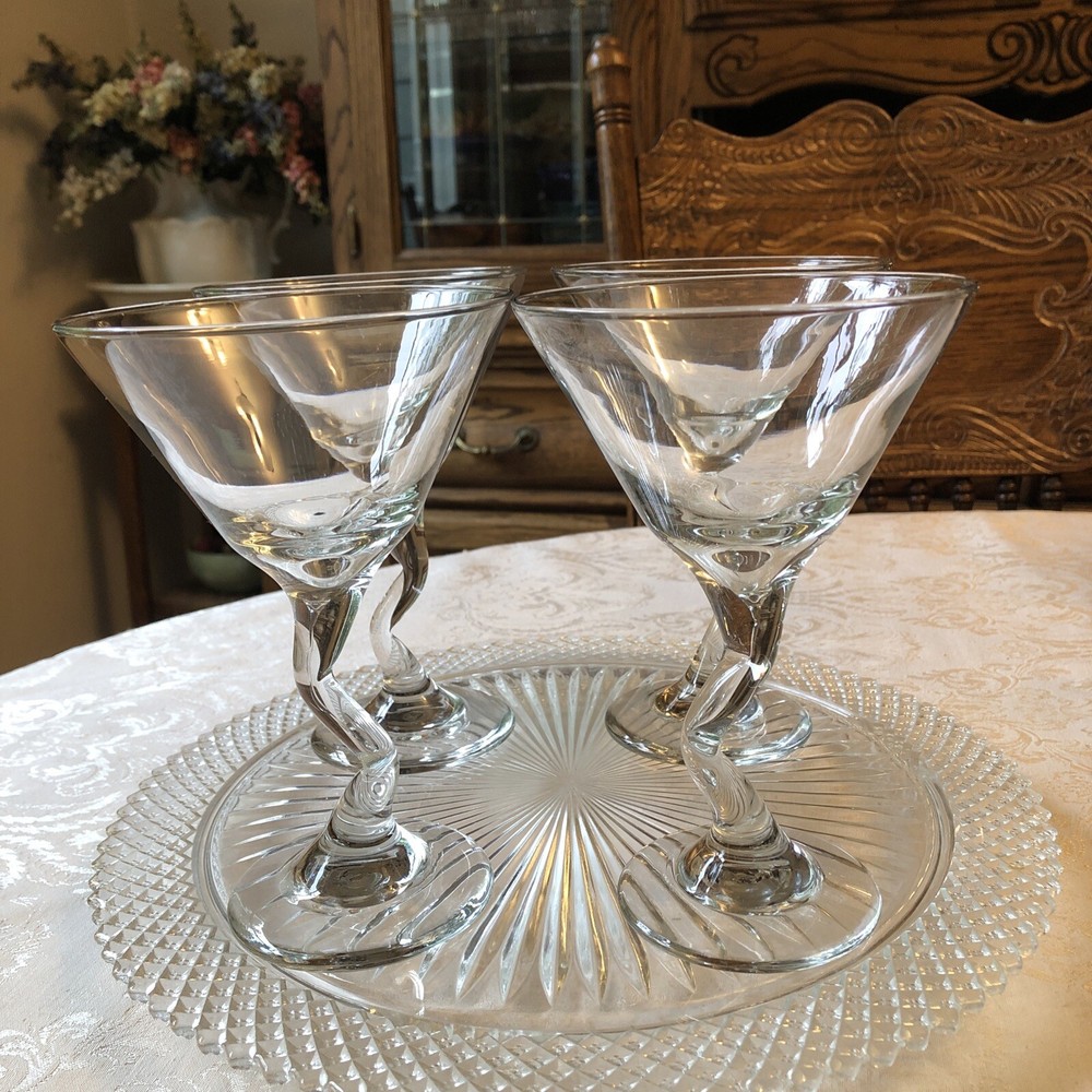 Libbey 4-Piece Clear Z-Stem Martini Glass Set