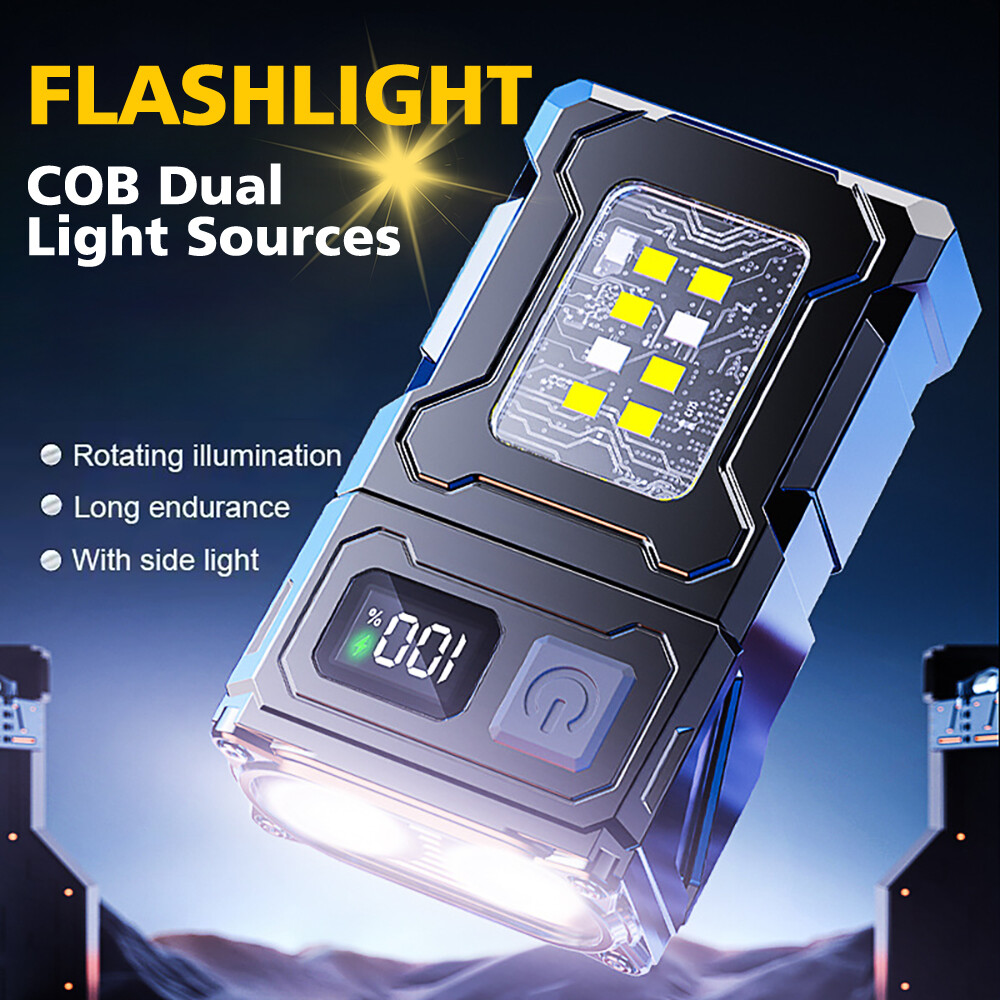 Magnetic Rechargeable LED COB Work Light Mechanic Flashlight Lamp Bright Torch