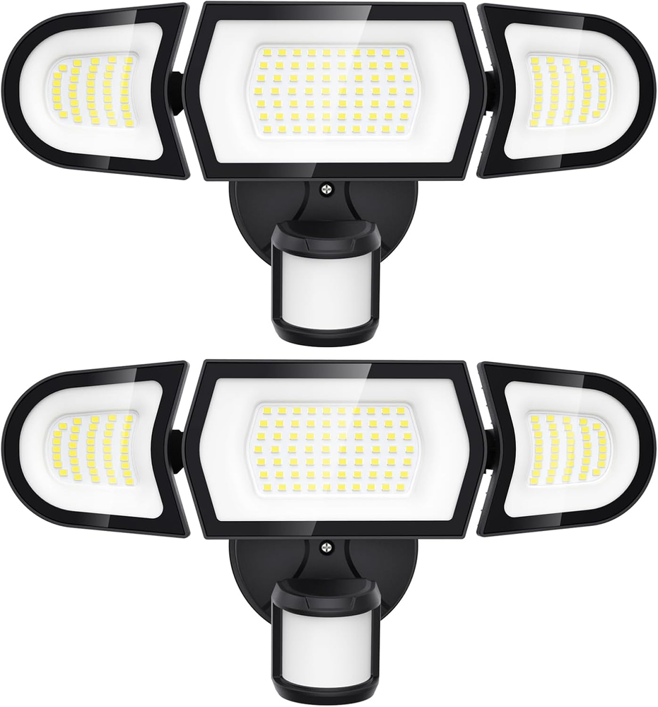 100W LED Security Light Motion Sensor Outdoor Light, 2 Pack Motion Flood Light D