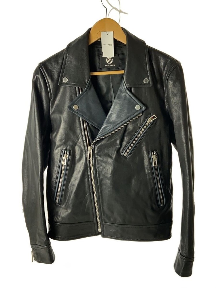 Paul Smith Double Riders Jacket/M/Goatskin/Blk/Plain/Py-99184-83673 31901