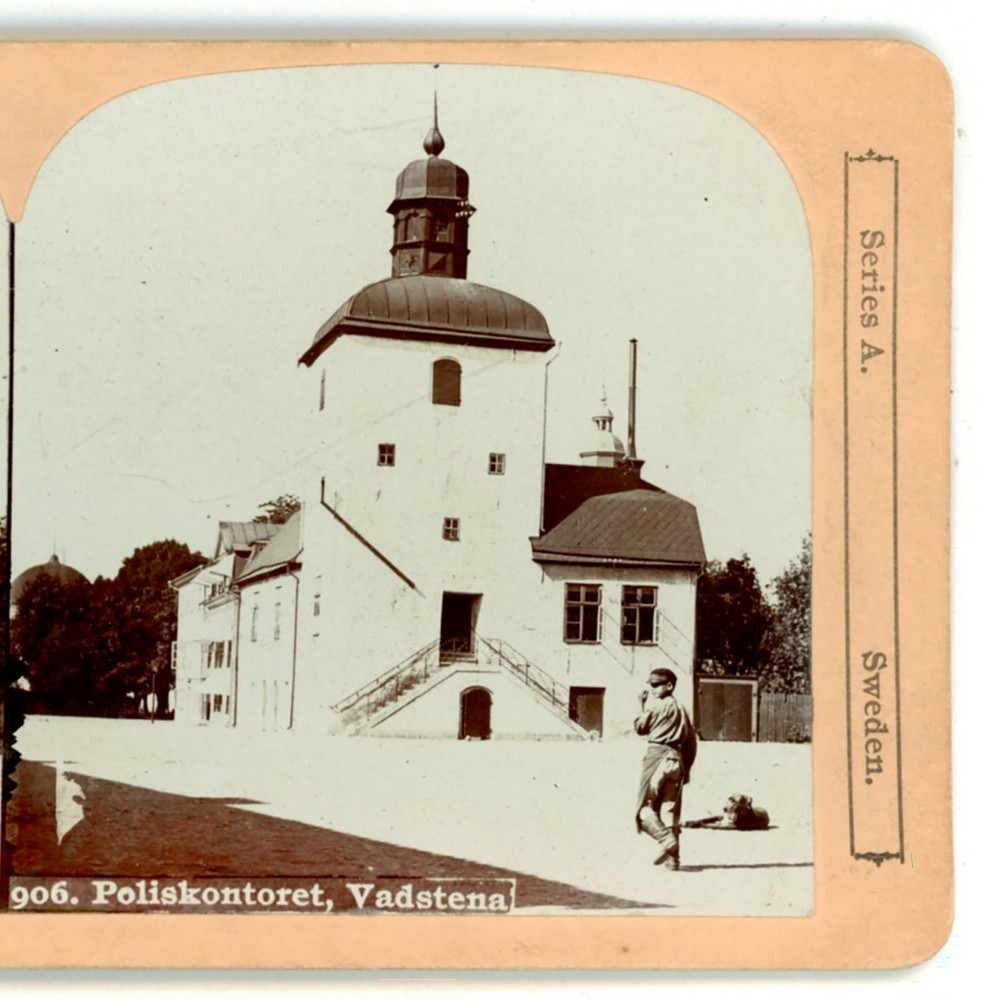 Post office Vadstena Sweden Stereoview