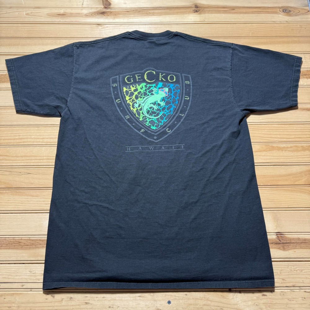 Vintage 90s Gecko Hawaii Surf Club Beach Single Stitch Graphic T-Shirt USA - XL