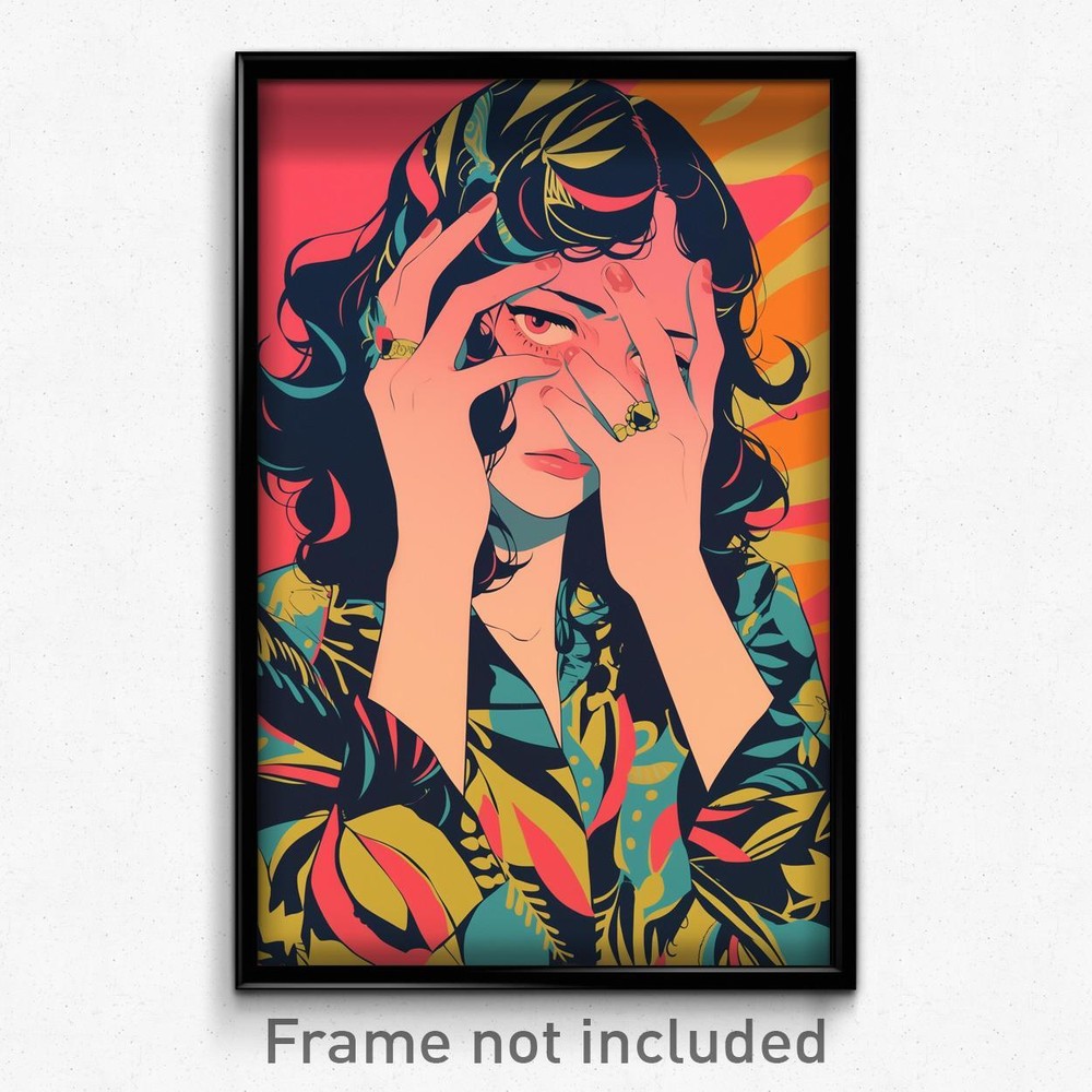 Vintage French Film Poster – Puzzled Woman in Elegant Detached Sleeves Art Print