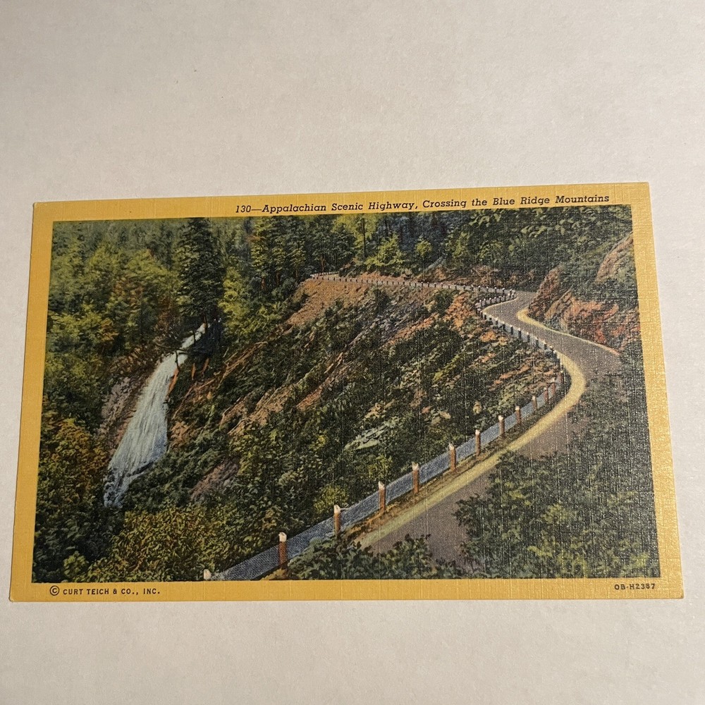 Blue Ridge Mountains North Carolina Appalachian Scenic Highway WB Postcard