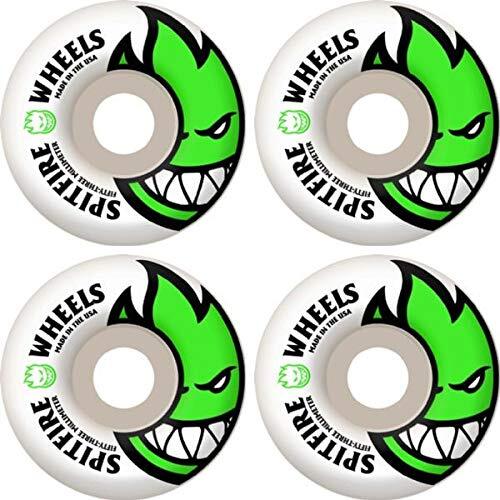 Spitfire Wheels Bighead White/Green Skateboard Wheels - 53mm 99a (Set of 4)