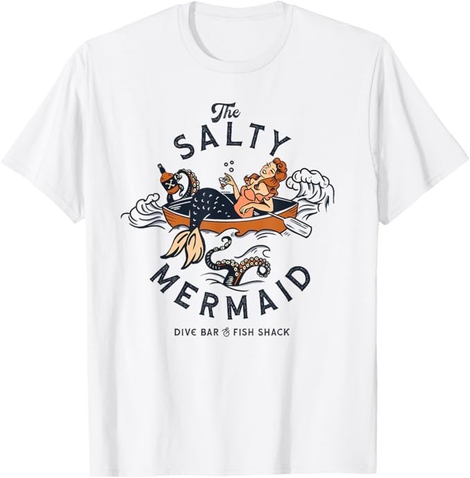 The Tipsy Mermaid Dive Bar & Fish Shack: Vintage Pinup Art T-Shirt