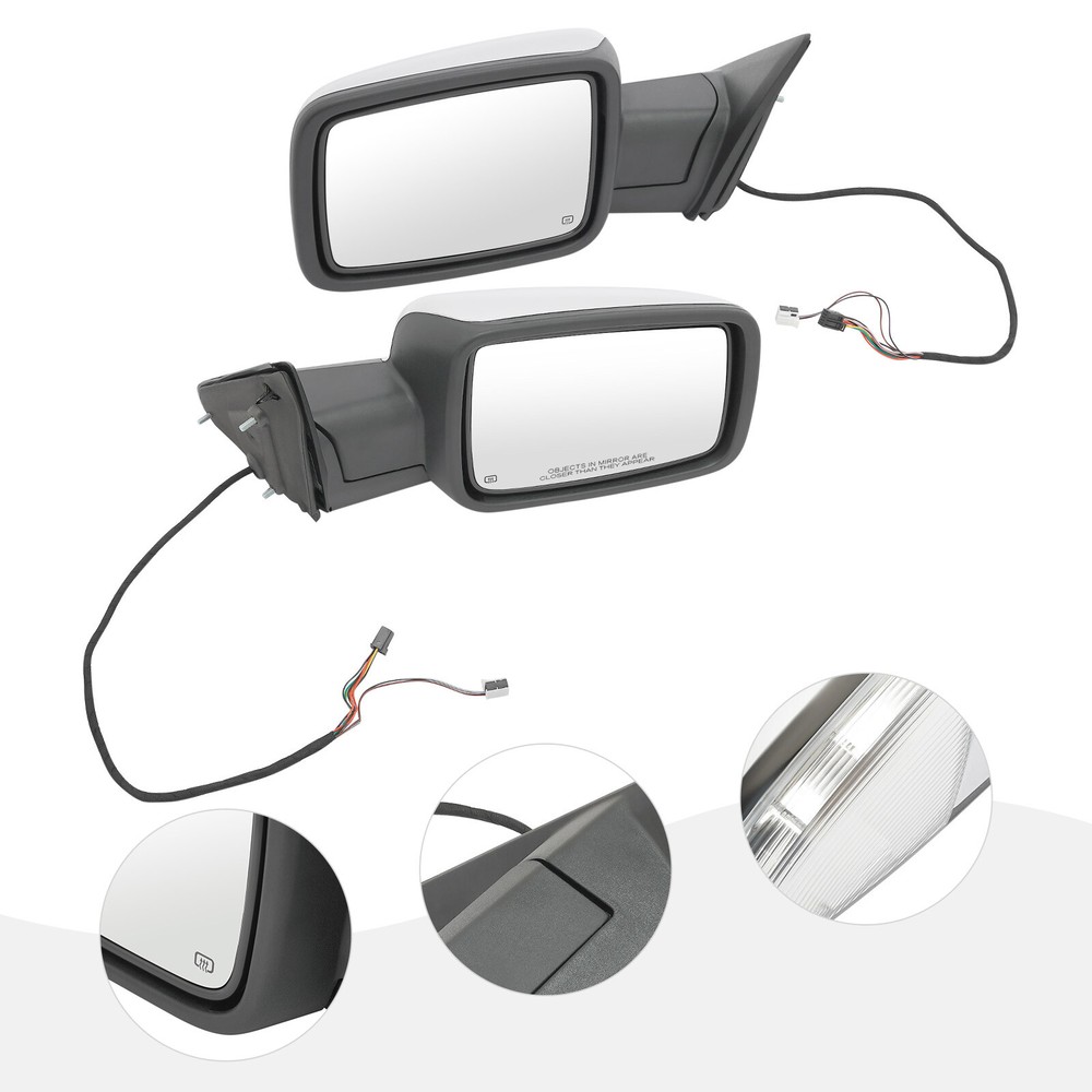Upgrade Your Ride with a Pair of Manual Folding Heated Rear View Mirrors – Perfect Fit for 2013-2019 Dodge Ram 1500 Models