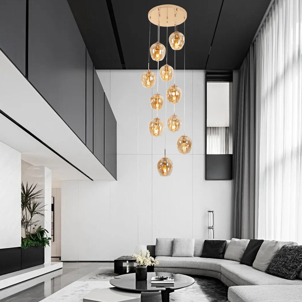Modern Large Pendant Flower-shaped 10-Lights Stairway for Foyer Entryway Hall??