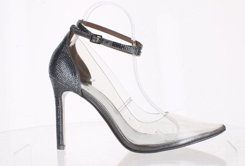 JLO Jennifer Lopez Morely2 Clear Ankle Strap Heels Women Size 8.5 7770036