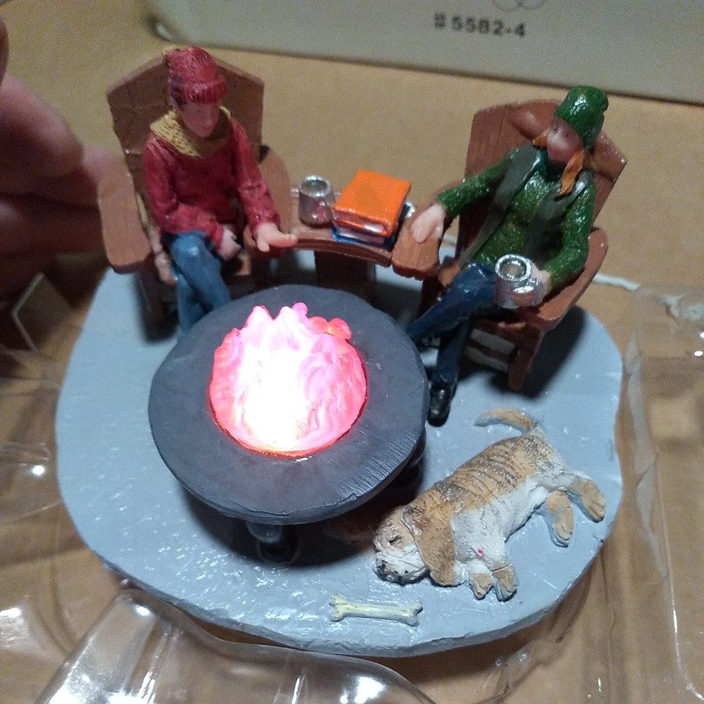 Lemax Christmas Village Lighted Tabletop Fire Scene Accessory-image