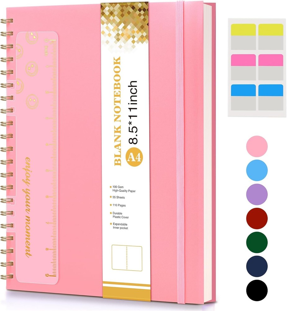 8.5” x 11” Sketch Book with Blank Pages Ideal for Men and Women Artists