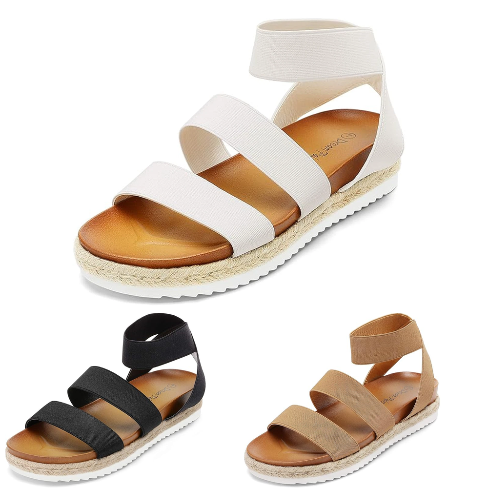 Women's Casual Open-Toe Espadrille Flatform Wedge Sandals