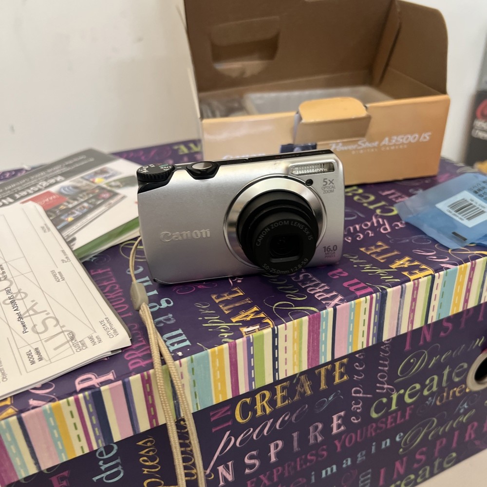 Canon PowerShot A3300is-16.0 MP Digital Camera In Box+SD &Charger -Tested &CLEAN