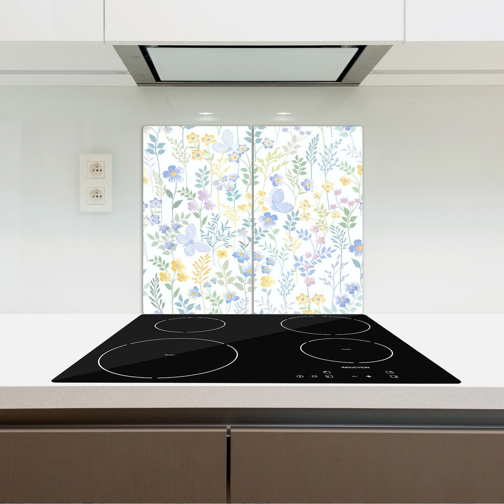 Glass Cutting Board Worktop Saver Delicate Meadow | Soft Painted | 2x30x52