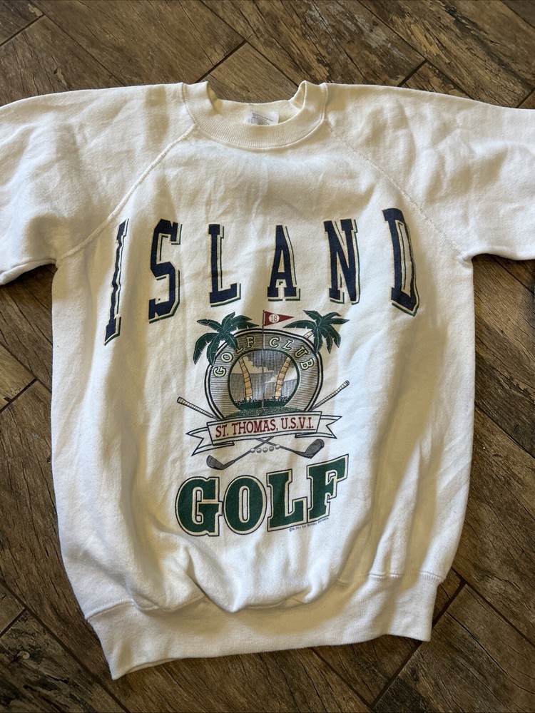 St Thomas  Island Golf Pullover Sweatshirt Long Sleeve Graphic Size Medium USA