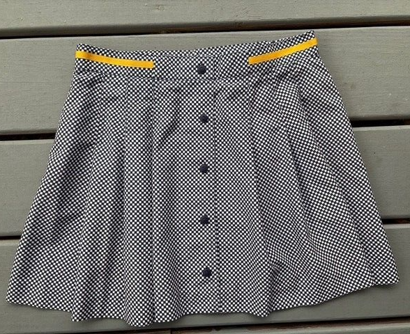 Vintage TAIL Tennis Pickleball Skirt in Navy Blue Check with Grosgrain Ribbon Waistband
