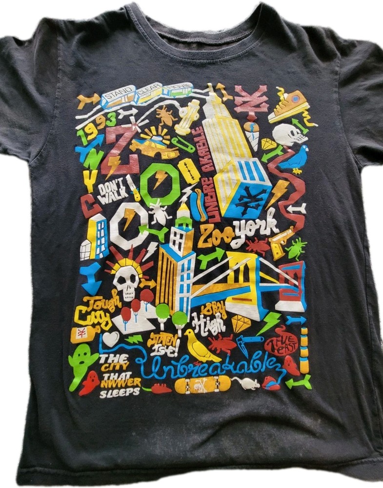 Zoo York Street Graffiti Skate T Shirt Mens Medium Black
