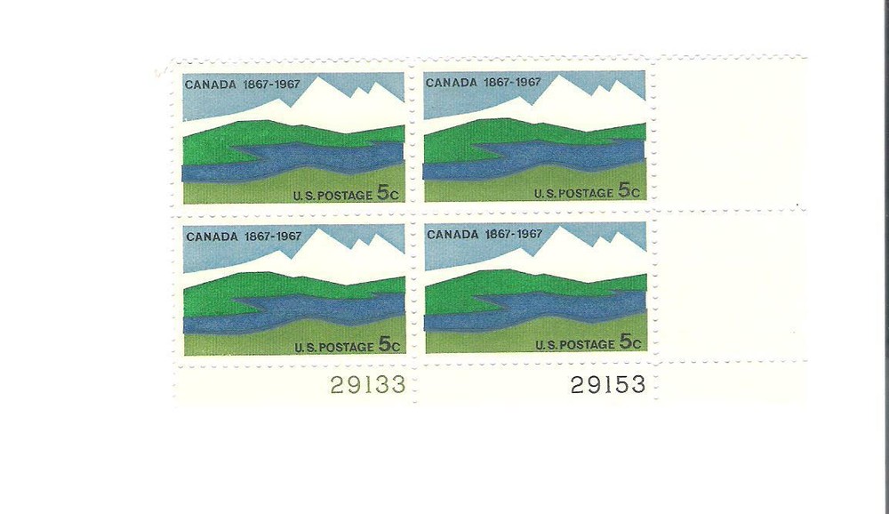 Scott # 1324 US  Canada Centenary  Plate Block  M/NH  O/G
