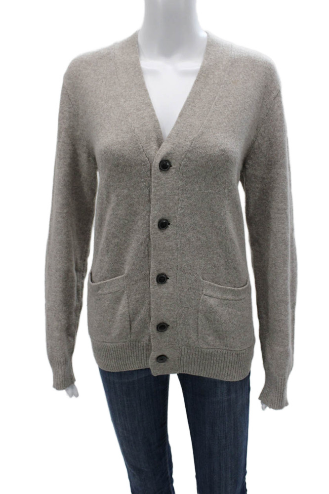 J Crew Women Gray V Neck Cardigan Long Sleeve Merino Wool Blend Size SFree Shipping in US $100+ Orders | $6.95 Orders Below