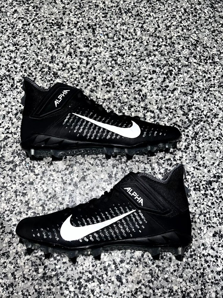 Nike Alpha Menace Pro 2 Football Cleats Mens Size 11.5-13 W Black White Wide