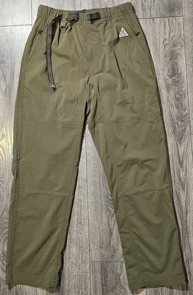 Nike ACG Repel UV UPF Hiking Pants Olive Green FN2450-222 Mens Size S Zip Pocket