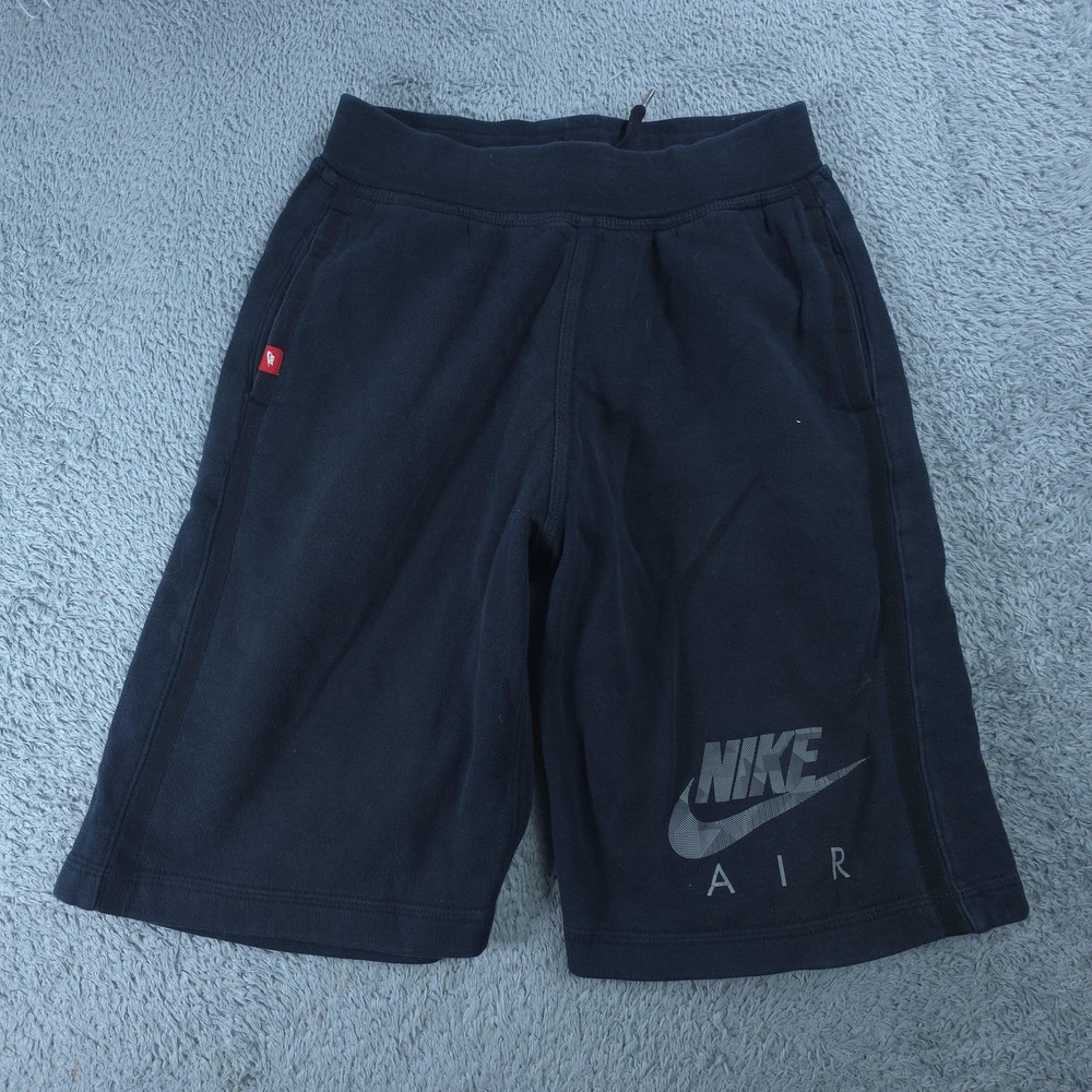 Nike Sweat Shorts Mens Medium Black Fleece Nike Air Logo Drawstring Athletic Gym