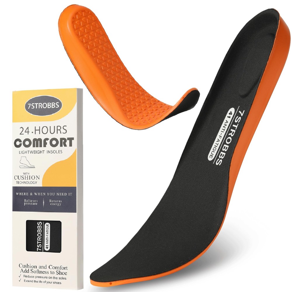 7TSROBBS Cushion Insoles for MensShock Absorbing Gel Shoe Inserts for Foot Pa...