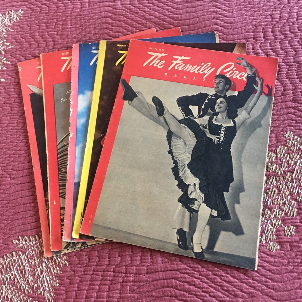THE FAMILY CIRCLE MAGAZINE LOT OF (5) 1945’s & 1946’s
