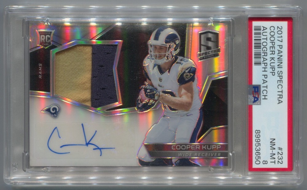 2017 Panini Spectra Cooper Kupp Rookie Autograph 2 Color Patch Auto #/99 PSA 8