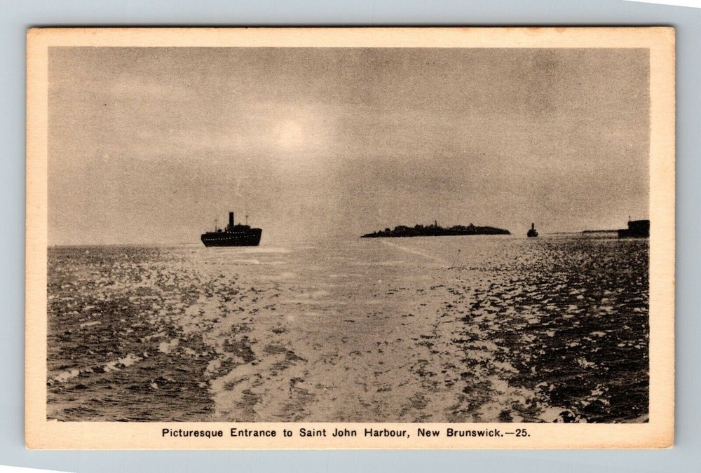 St John-New Brunswick, Picturesque Entrance St John's Harbor, Vintage Postcard
