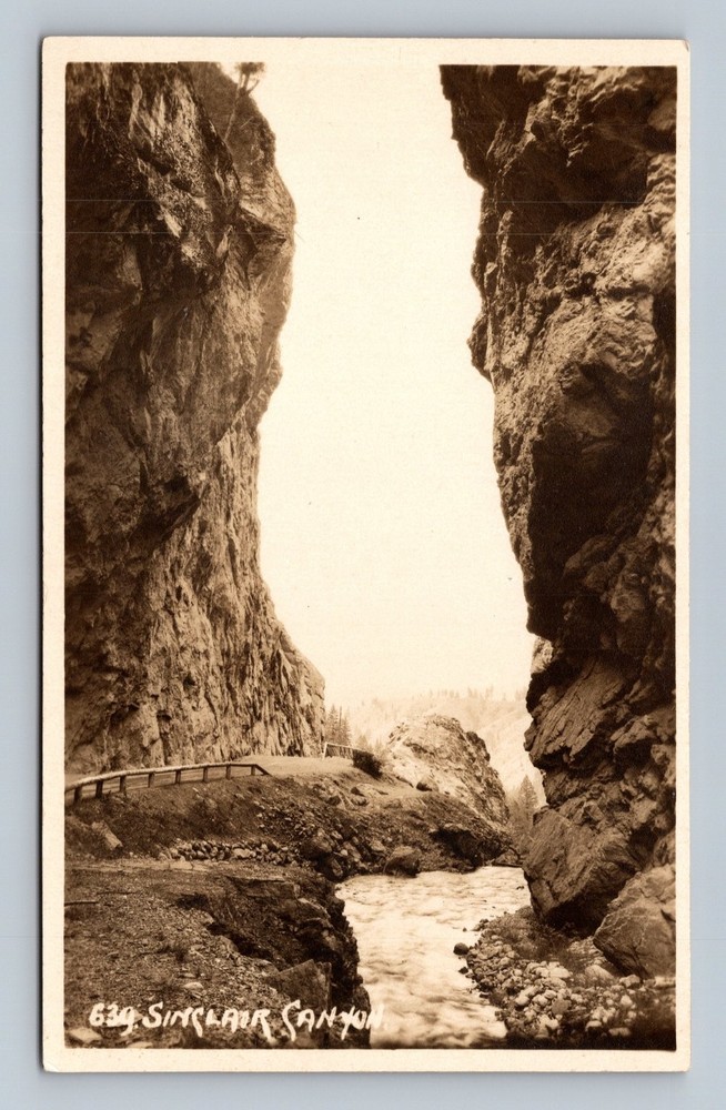 Vintage Sinclair Canyon Canadian Pacific Railway Scenic Postcard Byron Harmon