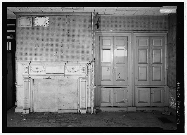 24. West elevation, southwest first-floor room, main block. This room is