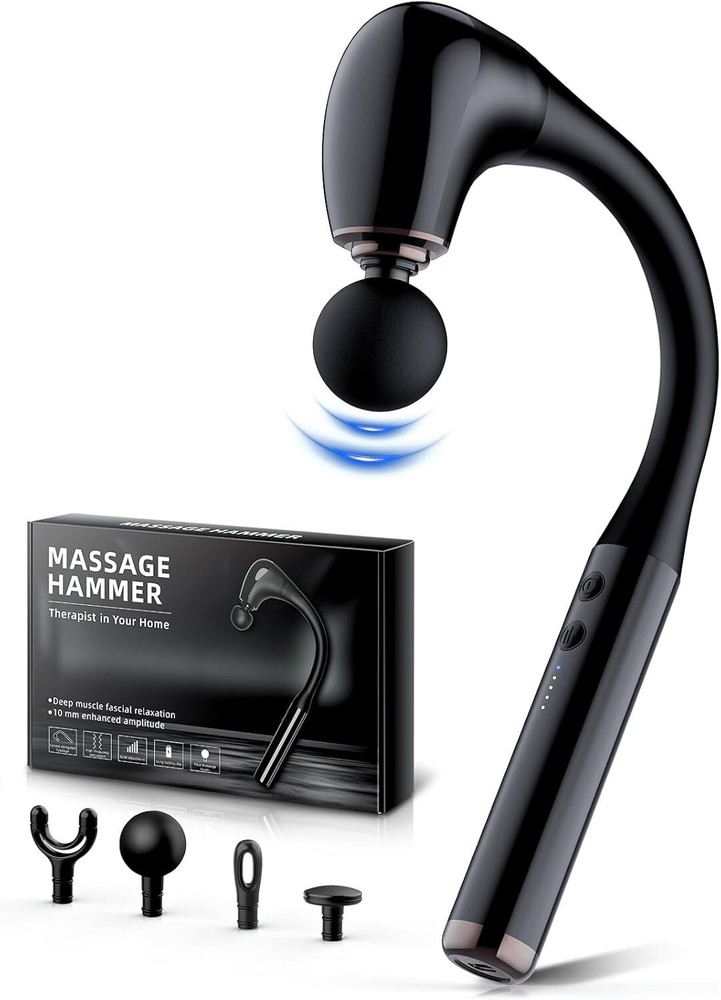 Powerful Brushless Battery Massage Gun with Extension Handle & Adjustable Speeds