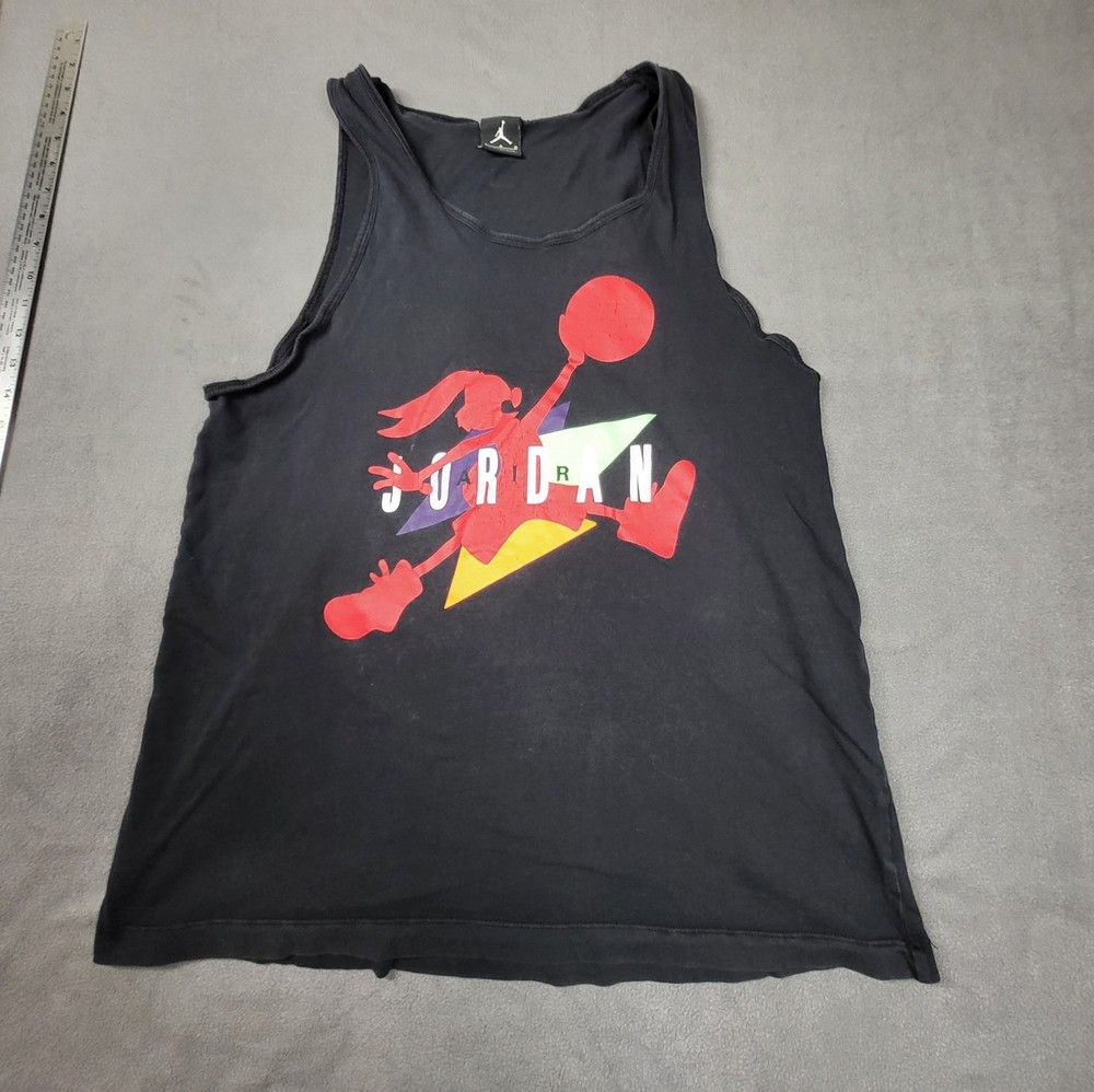 Nike Air Jordan Bugs Bunny Jumpman Tank Top Men's Large Black Graphic Rare