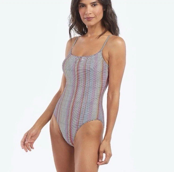 Summersalt Women’s The Classic Square Neck One Piece Swimsuit Mod Stripe Size 12