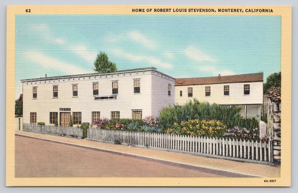 Monterey California Home Of Robert Louis Stevenson Linen Postcard Unposted