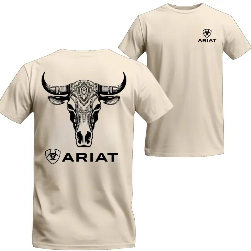 Ariat T-Shirt –Ariat Tribal Bull Skull Western Graphic Tee– Unisex, Relaxed Fit