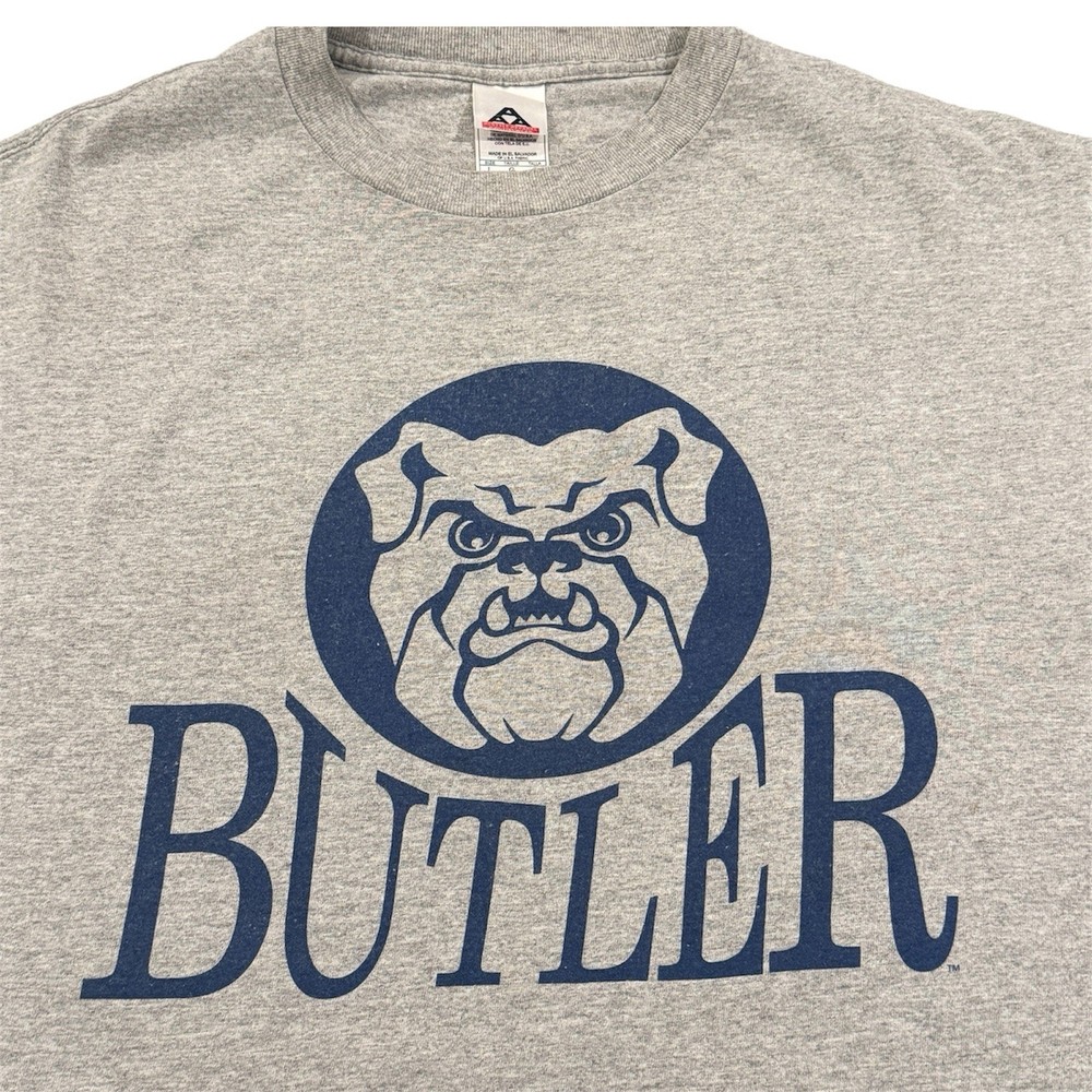 Vintage Butler Bulldogs T Shirt Men's Large Gray NCAA University Y2K College