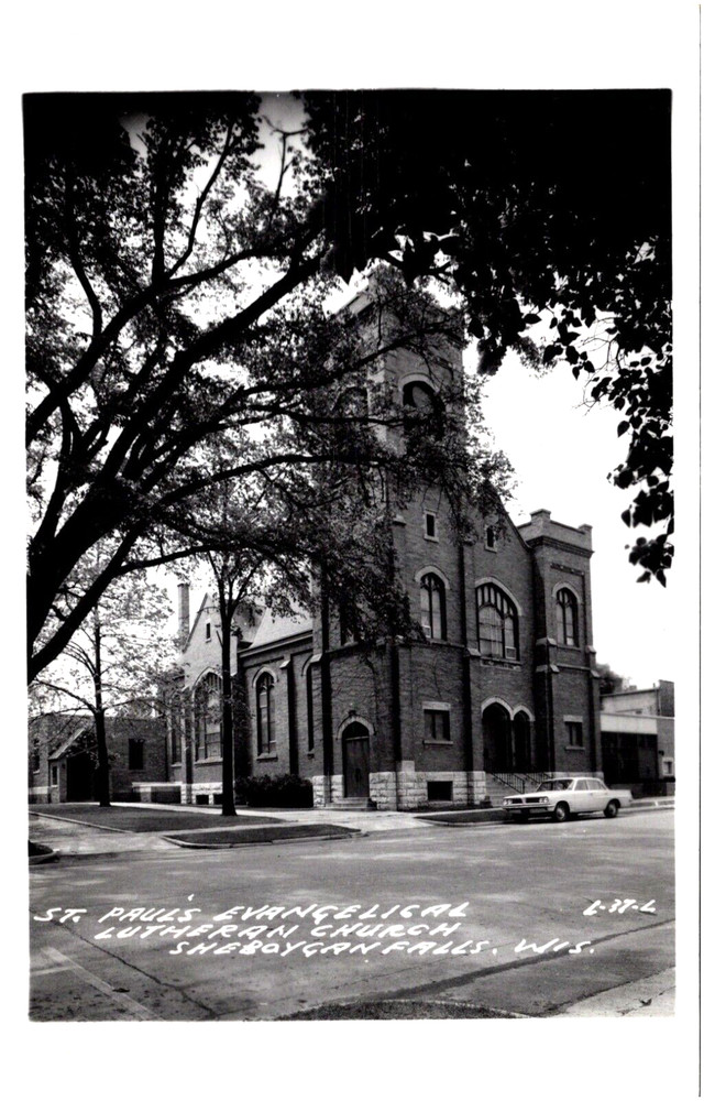 St. Paul's Evangelical Lutheran Church Sheboygan Falls Wisconsin RPPC Postcard