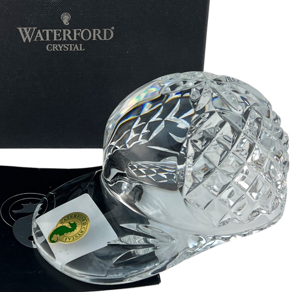 Waterford Crystal BASEBALL Hat / Cap Sculpture Paperweight New Old Stock in box