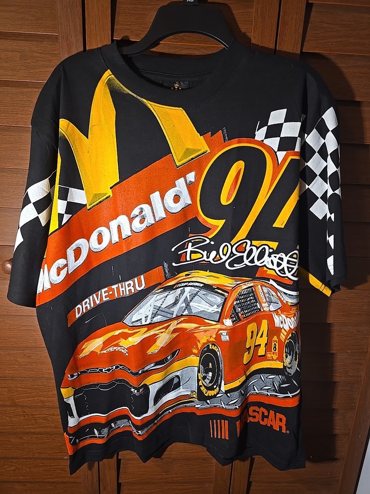 MODERN REPRINT Bill Elliot NASCAR McDonalds AOP Size XL/2XL