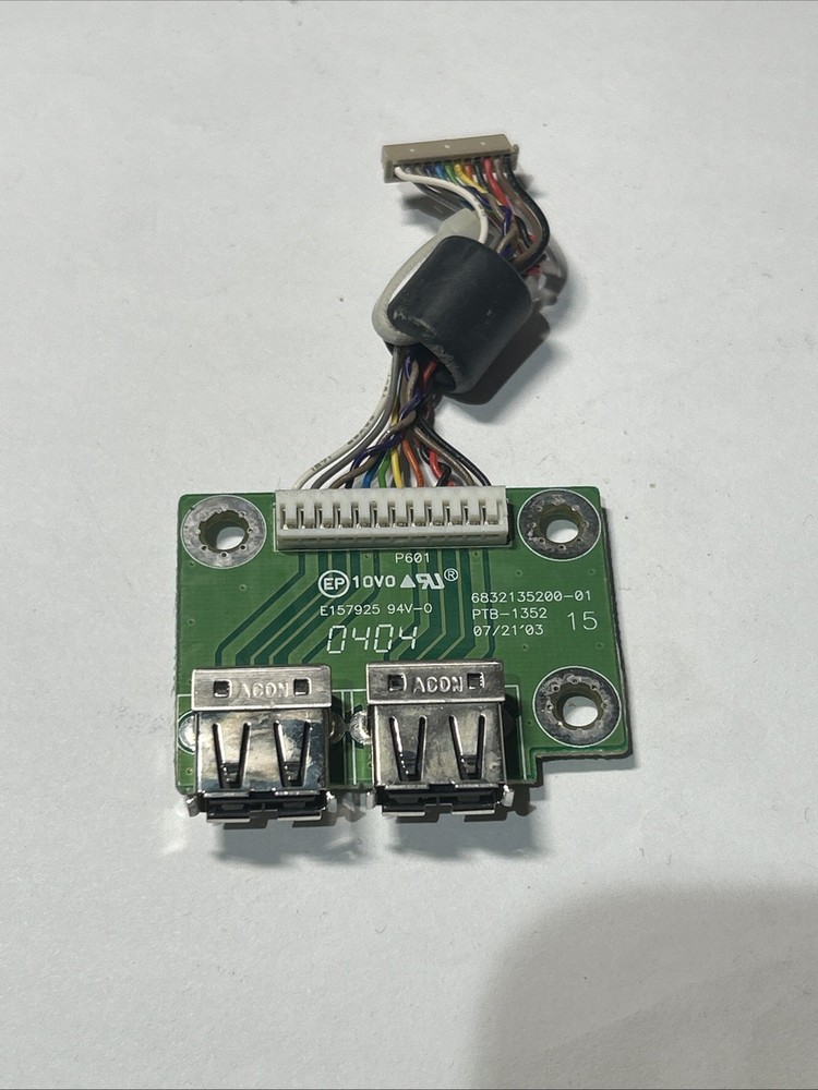 Dell 1703FPT Monitor Dual USB Port Jack IO Board PTB-1352 6832135200-01