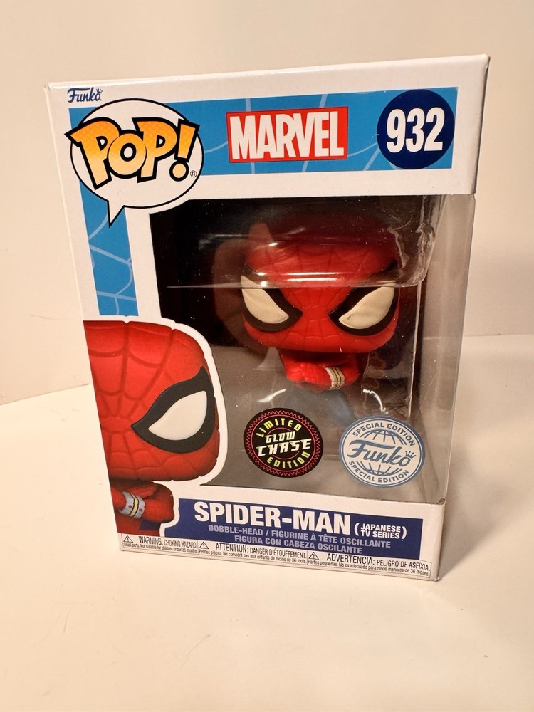 CHASE GITD Marvel Spider-Man (Japanese TV Show) Funko Pop W/Soft Protector Case