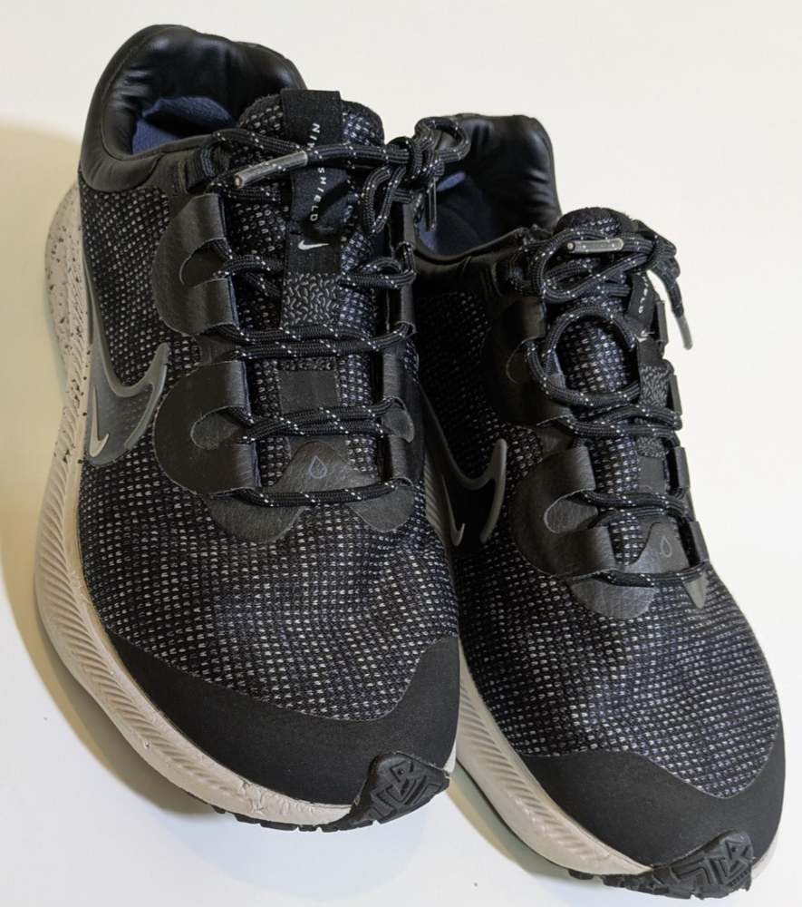 Nike Zoom Pegasus Trail 4 Shield Men's Black Gray Running Shoes US 8.5...